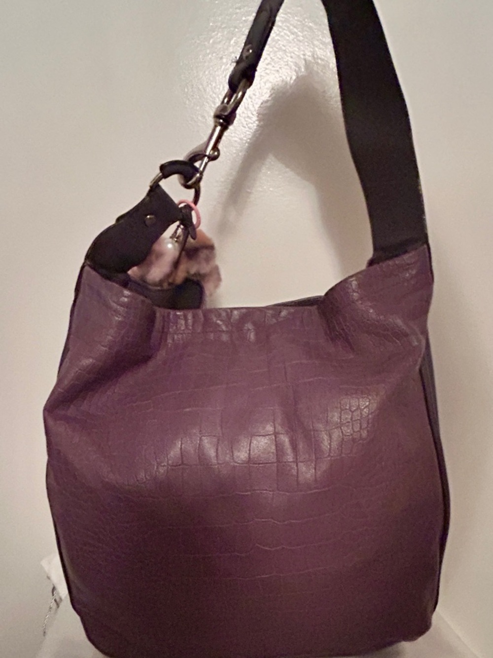 Coach Avery Embossed Croc Hobo Bag, Authentic Coach charm added. - Picture 5 of 13